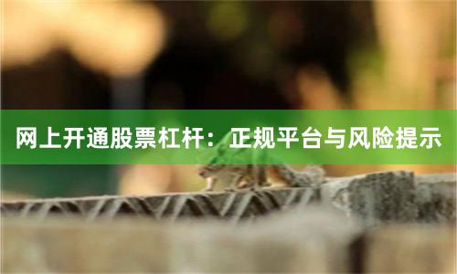 网上开通股票杠杆：正规平台与风险提示
